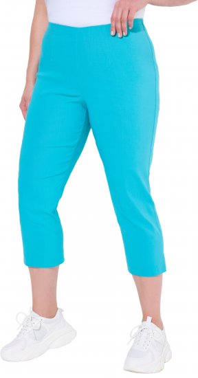 Ulla Popken Stretch Basic Bengaline Capri Pants Deep Aqua - Blugi & Pantaloni pentru Femei Mărimi Mari – Plus Size - 