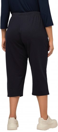Ulla Popken Pull On Knit Elastic Waist Pocket Crop Pants Blue - Blugi & Pantaloni pentru Femei Mărimi Mari – Plus Size - 