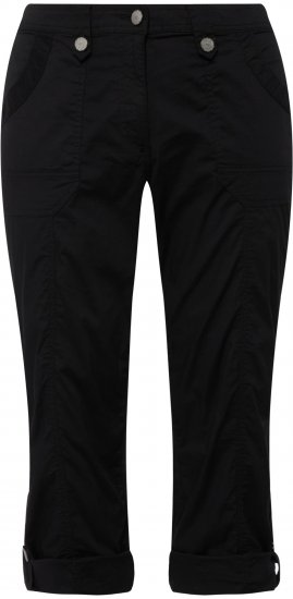 Ulla Popken Roll Tab Hem Stretch Cargo Pants Black - Blugi & Pantaloni pentru Femei Mărimi Mari – Plus Size - 