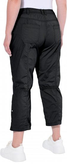 Ulla Popken Roll Tab Hem Stretch Cargo Pants Black - Blugi & Pantaloni pentru Femei Mărimi Mari – Plus Size - 