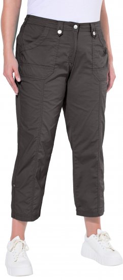 Ulla Popken Roll Tab Hem Stretch Cargo Pants Grey - Blugi & Pantaloni pentru Femei Mărimi Mari – Plus Size - 