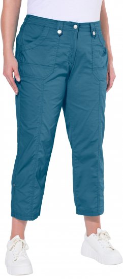Ulla Popken Roll Tab Hem Stretch Cargo Pants Blue - Blugi & Pantaloni pentru Femei Mărimi Mari – Plus Size - 