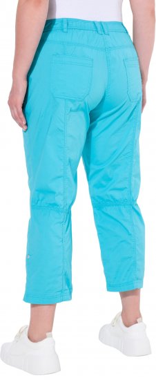 Ulla Popken Roll Tab Hem Stretch Cargo Pants Deep Aqua - Blugi & Pantaloni pentru Femei Mărimi Mari – Plus Size - 
