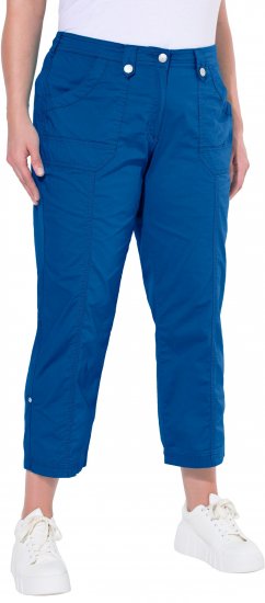 Ulla Popken Roll Tab Hem Stretch Cargo Pants Blue - Blugi & Pantaloni pentru Femei Mărimi Mari – Plus Size - 