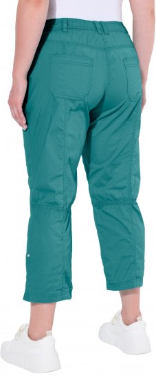 Ulla Popken Roll Tab Hem Stretch Cargo Pants Teal - Blugi & Pantaloni pentru Femei Mărimi Mari – Plus Size - 