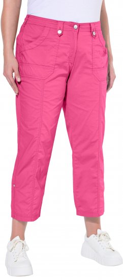 Ulla Popken Roll Tab Hem Stretch Cargo Pants Pink - Blugi & Pantaloni pentru Femei Mărimi Mari – Plus Size - 