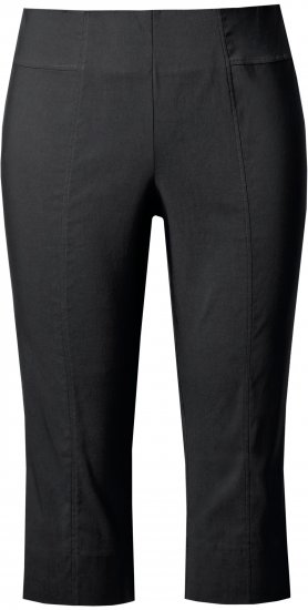 Ulla Popken Bengaline Elastic Waist Stretch Capri Pants Black - Blugi & Pantaloni pentru Femei Mărimi Mari – Plus Size - 