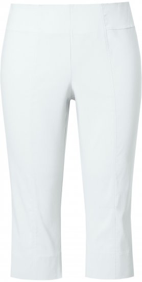 Ulla Popken Bengaline Elastic Waist Stretch Capri Pants Snow White - Blugi & Pantaloni pentru Femei Mărimi Mari – Plus Size - 