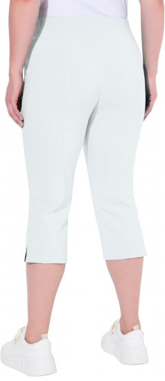 Ulla Popken Bengaline Elastic Waist Stretch Capri Pants Snow White - Blugi & Pantaloni pentru Femei Mărimi Mari – Plus Size - 