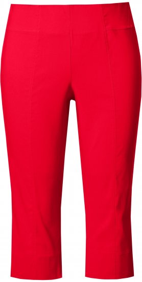 Ulla Popken Bengaline Elastic Waist Stretch Capri Pants Red - Blugi & Pantaloni pentru Femei Mărimi Mari – Plus Size - 
