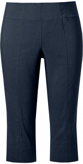 Ulla Popken Bengaline Elastic Waist Stretch Capri Pants Navy Blue - Blugi & Pantaloni pentru Femei Mărimi Mari – Plus Size - 