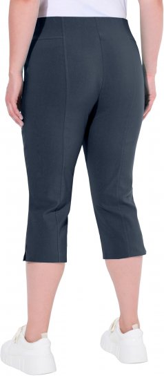 Ulla Popken Bengaline Elastic Waist Stretch Capri Pants Navy Blue - Blugi & Pantaloni pentru Femei Mărimi Mari – Plus Size - 
