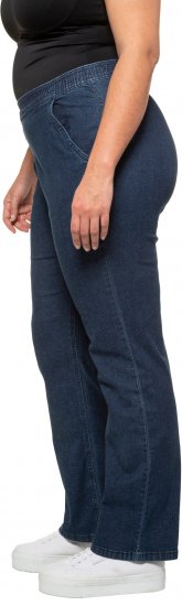 Ulla Popken Straight Leg Elastic Waist Mandy Fit Stretch Jeans Denim Blue - Blugi & Pantaloni pentru Femei Mărimi Mari – Plus Size - 