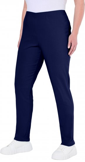 Ulla Popken Bengaline Slim Leg Sienna Fit Elastic Waist Pants Blue - Blugi & Pantaloni pentru Femei Mărimi Mari – Plus Size - 