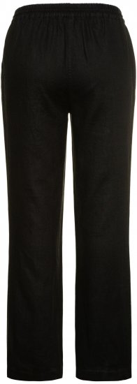 Ulla Popken Drawstring Elastic Waist Mary Fit Linen Pants Black - Blugi & Pantaloni pentru Femei Mărimi Mari – Plus Size - 