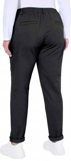 Ulla Popken Chino Elastic Waist Stretch Cotton Pants Black - Blugi & Pantaloni pentru Femei Mărimi Mari – Plus Size - 