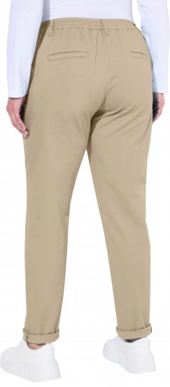 Ulla Popken Chino Elastic Waist Stretch Cotton Pants Brown - Blugi & Pantaloni pentru Femei Mărimi Mari – Plus Size - 