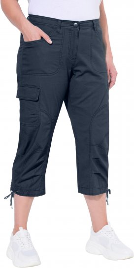 Ulla Popken Stretch Cotton Cargo Crop Pants Navy - Blugi & Pantaloni pentru Femei Mărimi Mari – Plus Size - 