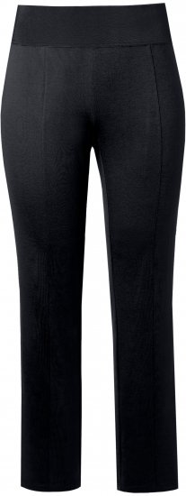 Ulla Popken Slim Leg Sienna Fit Ponte Stretch Knit Pants Black - Blugi & Pantaloni pentru Femei Mărimi Mari – Plus Size - 