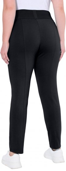 Ulla Popken Slim Leg Sienna Fit Ponte Stretch Knit Pants Black - Blugi & Pantaloni pentru Femei Mărimi Mari – Plus Size - 