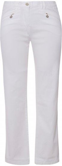 Ulla Popken Summer Pants Mony Snow White - Blugi & Pantaloni pentru Femei Mărimi Mari – Plus Size - 