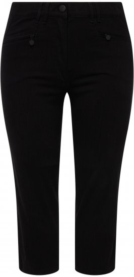 Ulla Popken Mony Stretch Capri Pants Black - Blugi & Pantaloni pentru Femei Mărimi Mari – Plus Size - 