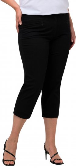 Ulla Popken Mony Stretch Capri Pants Black - Blugi & Pantaloni pentru Femei Mărimi Mari – Plus Size - 