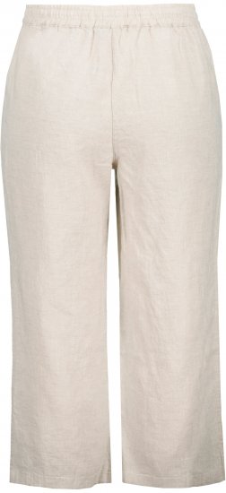 Ulla Popken Cool Linen Elastic Waist Capri Pants Brown - Blugi & Pantaloni pentru Femei Mărimi Mari – Plus Size - 