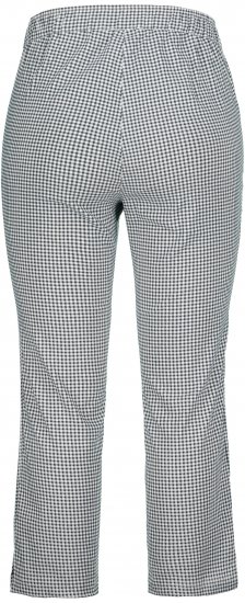 Ulla Popken Check Bengaline Slim Leg Sienna Fit Stretch Crop Pants Black - Blugi & Pantaloni pentru Femei Mărimi Mari – Plus Size - 
