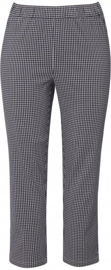 Ulla Popken Check Bengaline Slim Leg Sienna Fit Stretch Crop Pants Navy - Blugi & Pantaloni pentru Femei Mărimi Mari – Plus Size - 