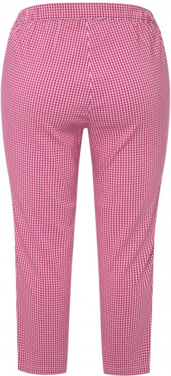 Ulla Popken Check Bengaline Slim Leg Sienna Fit Stretch Crop Pants Pale Lilac - Blugi & Pantaloni pentru Femei Mărimi Mari – Plus Size - 