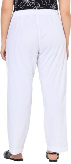Ulla Popken Wide Leg Ruby Fit Stretch Chino Pants Snow White - Blugi & Pantaloni pentru Femei Mărimi Mari – Plus Size - 