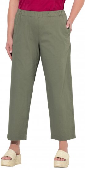Ulla Popken Wide Leg Ruby Fit Stretch Chino Pants Green - Blugi & Pantaloni pentru Femei Mărimi Mari – Plus Size - 