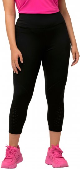 Ulla Popken Quick Dry Sport Crop Leggings Black - Blugi & Pantaloni pentru Femei Mărimi Mari – Plus Size - 
