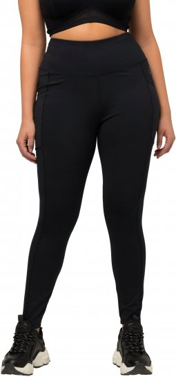 Ulla Popken High Waist Quick Dry Recycled Stretch Leggings Black - Blugi & Pantaloni pentru Femei Mărimi Mari – Plus Size - 