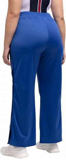 Ulla Popken Snap Placket Side Seam Wide Leg Recycled Polyester Knit Joggers Blue - Blugi & Pantaloni pentru Femei Mărimi Mari – Plus Size - 