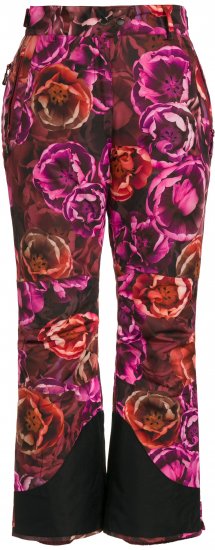 Ulla Popken Hyprar Rose Print Fully Lined Ski Pants Orange - Blugi & Pantaloni pentru Femei Mărimi Mari – Plus Size - 