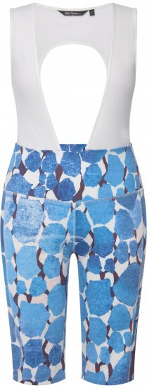 Ulla Popken Abstract Print Padded Cycling Shorts With Suspenders White - Blugi & Pantaloni pentru Femei Mărimi Mari – Plus Size - 