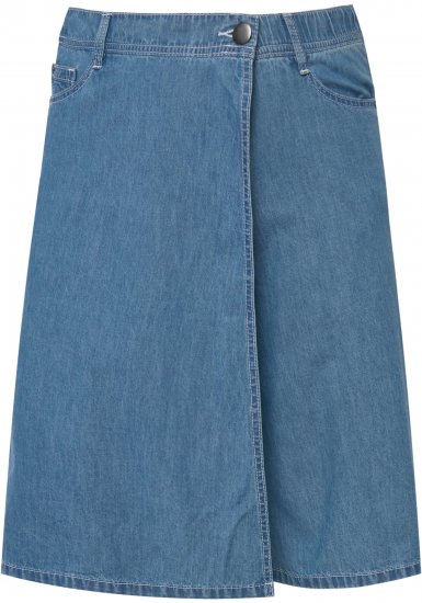 Ulla Popken Denim Wrap Look Skort Blue Denim - Blugi & Pantaloni pentru Femei Mărimi Mari – Plus Size - 