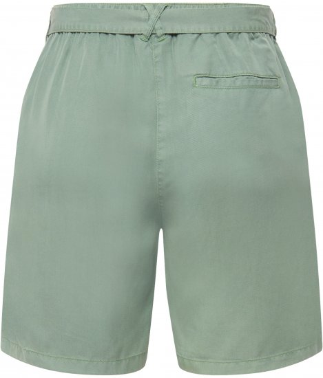 Ulla Popken Tie Belt Lyocell Shorts Moss Green - Blugi & Pantaloni pentru Femei Mărimi Mari – Plus Size - 