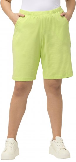 Ulla Popken Stretch Knit Bermuda Shorts Green - Blugi & Pantaloni pentru Femei Mărimi Mari – Plus Size - 