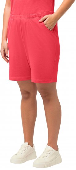 Ulla Popken Stretch Knit Bermuda Shorts Red - Blugi & Pantaloni pentru Femei Mărimi Mari – Plus Size - 