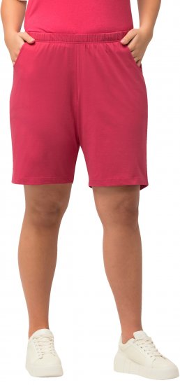 Ulla Popken Stretch Knit Bermuda Shorts Red - Blugi & Pantaloni pentru Femei Mărimi Mari – Plus Size - 