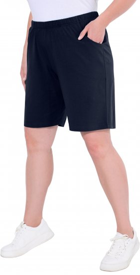 Ulla Popken Stretch Knit Bermuda Shorts Blue - Blugi & Pantaloni pentru Femei Mărimi Mari – Plus Size - 