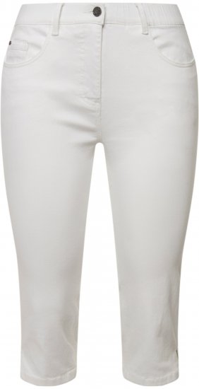 Ulla Popken Basic Capri Sarah Fit Jeans Snow White - Blugi & Pantaloni pentru Femei Mărimi Mari – Plus Size - 