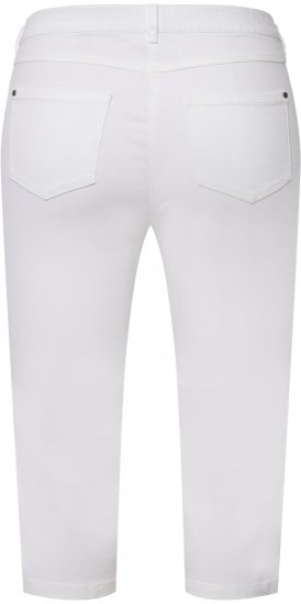Ulla Popken Basic Capri Sarah Fit Jeans Snow White - Blugi & Pantaloni pentru Femei Mărimi Mari – Plus Size - 