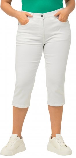 Ulla Popken Basic Capri Sarah Fit Jeans Snow White - Blugi & Pantaloni pentru Femei Mărimi Mari – Plus Size - 