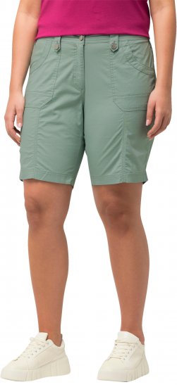 Ulla Popken Cargo Bermuda Shorts Light Moss Green - Blugi & Pantaloni pentru Femei Mărimi Mari – Plus Size - 