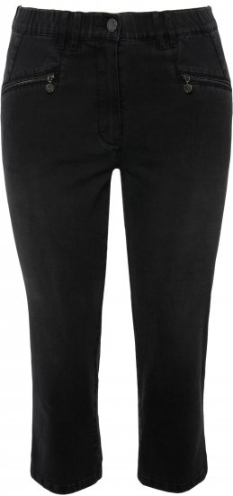 Ulla Popken Cropped Stretch Blend Mony Jeans Black - Blugi & Pantaloni pentru Femei Mărimi Mari – Plus Size - 