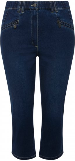 Ulla Popken Cropped Stretch Blend Mony Jeans Blue Denim - Blugi & Pantaloni pentru Femei Mărimi Mari – Plus Size - 